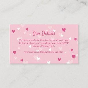 Sweet Pink Hearts Valentine Wedding Enclosure Card