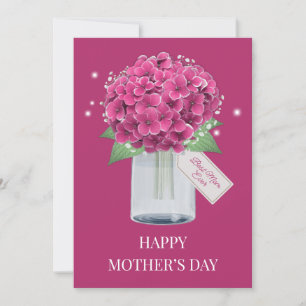 Sweet Pink Hydrangea Floral Happy Mother's Day Card