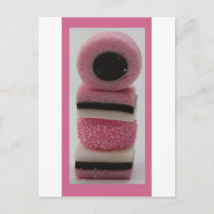 sweet pink liquorce postcard