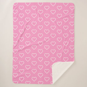 Sweet Pink Love - Add Your Colors - Hearts Sherpa Blanket