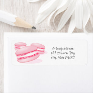 sweet pink macarons return address label