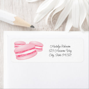 sweet pink macarons return address label