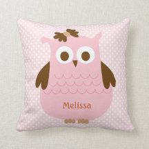 Sweet Pink Owl Pillow