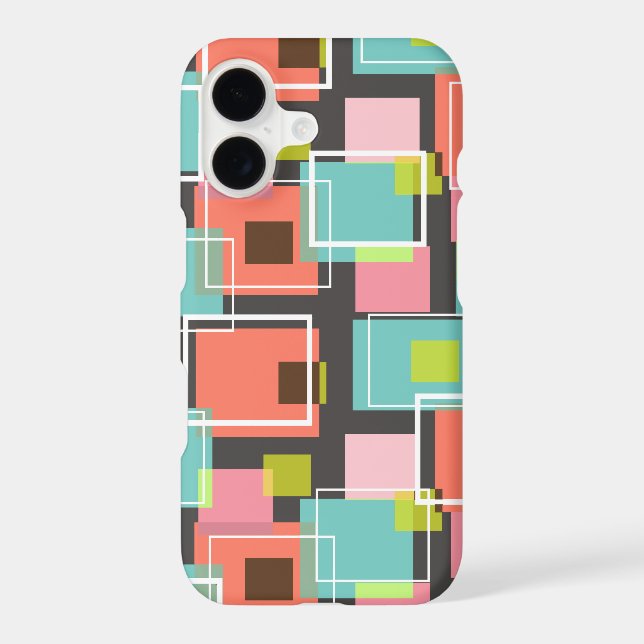 Sweet Pink Pastels Retro 70s Cubes Mod Art Pattern (Back)