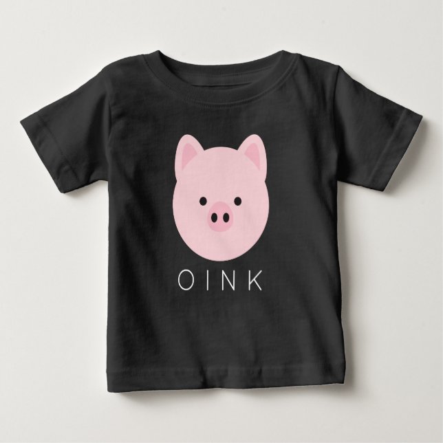 Sweet Pink Pig Baby T-Shirt (Front)