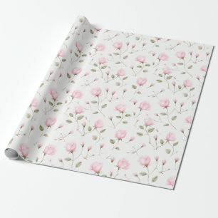 Sweet Pink Roses Wrapping Paper