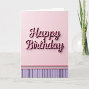 Sweet Pink Script Birthday Card