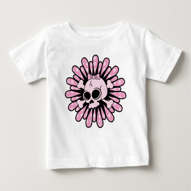 Sweet Pink Skull Baby T-Shirt (Front)