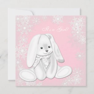 Sweet Pink Snowflake Winter Wonderland Baby Shower Invitation