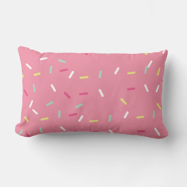Sweet Pink Sprinkle Lumbar Pillow (Front)