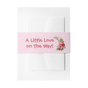 Sweet Pink Teddy Bear Baby Shower  Invitation Belly Band