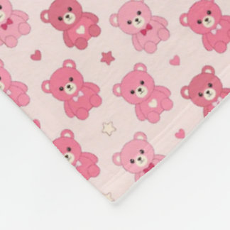 Sweet Pink Teddy Bear Nursery Blanket