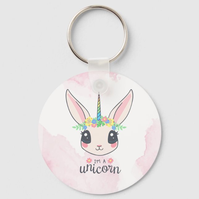 Sweet Pink Unicorn Key Ring (Front)