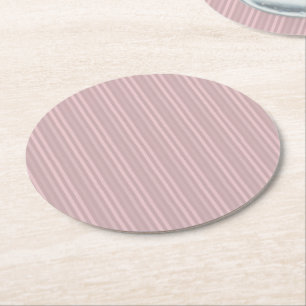 Sweet Pink Vertical Stripes Pattern Round Paper Coaster