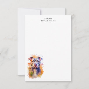Sweet Pit Bull Dog Customisable Thank You Card
