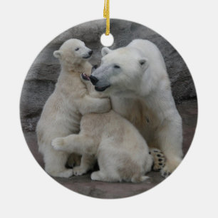 Sweet Polar bear cubs Ceramic Tree Decoration