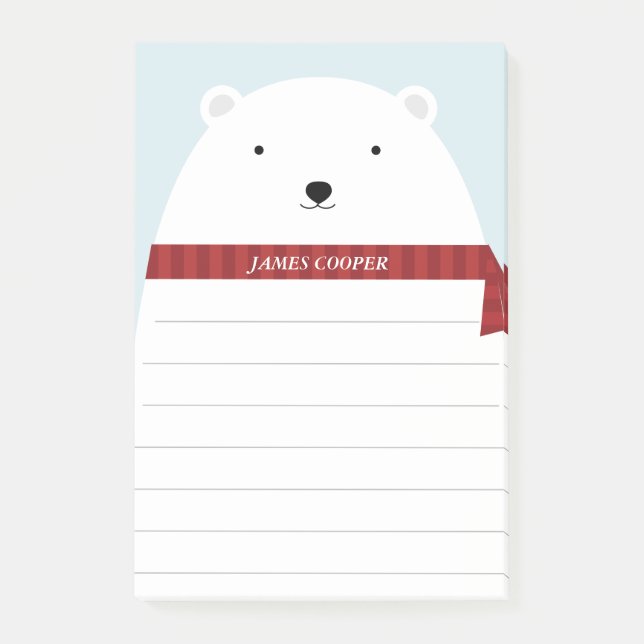 Sweet Polar Bear Post It Notes (Front)