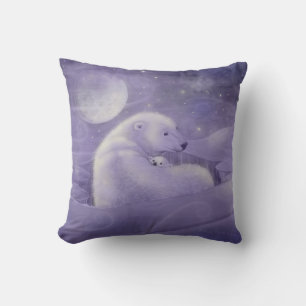 Sweet Polar Bears Throw Pillow