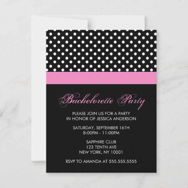 Sweet Polka Dots Pattern Invites (Front)