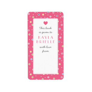 Sweet Polkadot Bubble Book Gift Bookplate Label