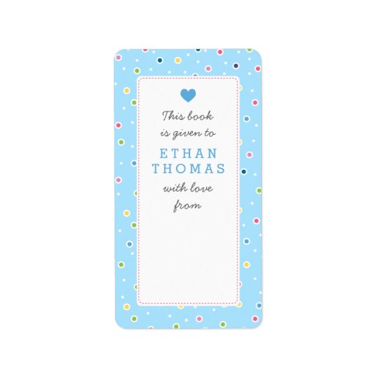 Sweet Polkadot Bubble Book Gift Bookplate Label Address Label