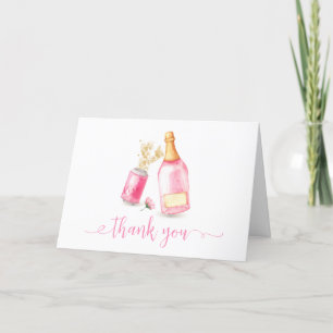 Sweet Poppin Champagne Beer Girl Baby Shower  Thank You Card