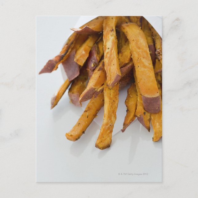 Sweet Potato fries in paper bag, close up, Postcard (Front)