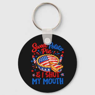 Sweet Potato Pie Shut Mouth Patriotic Men Women Key Ring