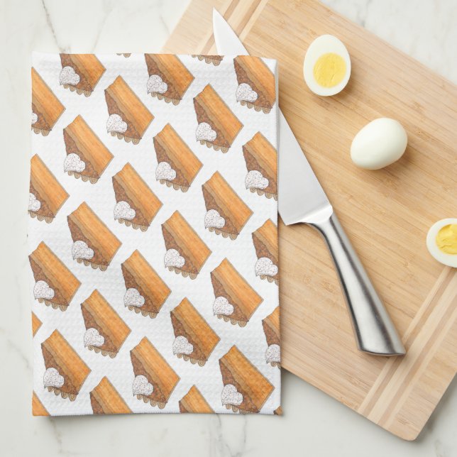 Sweet Potato Pie Slice Christmas Thanksgiving Food Tea Towel (Quarter Fold)
