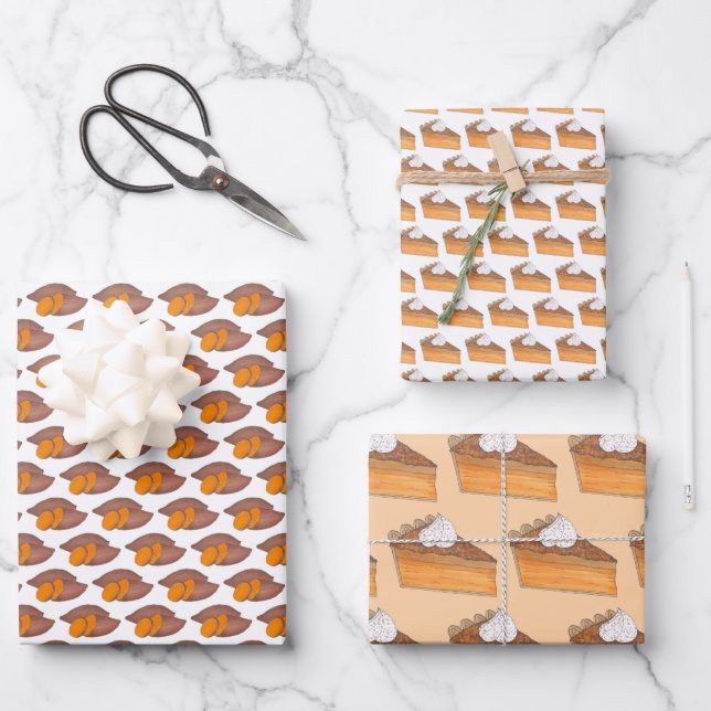 Sweet Potato Pie Slice Soul Food Southern Dessert Wrapping Paper Sheet (Front)