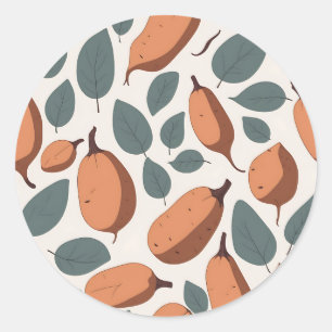 Sweet Potato Seamless Pattern Classic Round Sticker