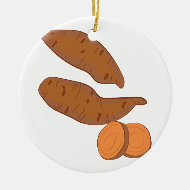 Sweet Potatoes Ceramic Tree Decoration (Front)
