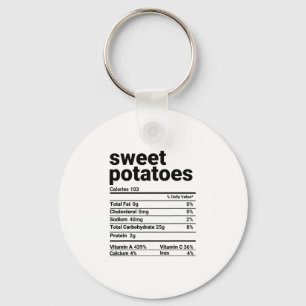 Sweet Potatoes Nutrition Facts Thanksgiving Costum Key Ring