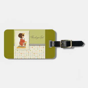 Sweet Praying Girl Thank You God Luggage Tag