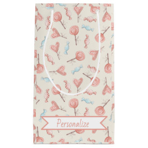 Sweet Pretty Pink Candy Lollipops Cute Small Gift Bag