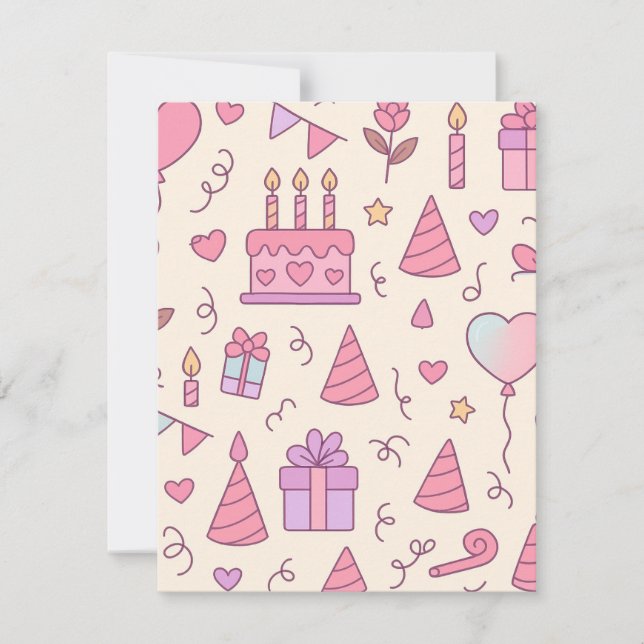 Sweet Princess Party Celebration Pattern Card (Front)