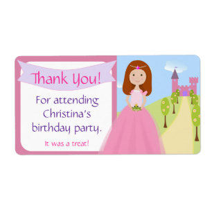 Sweet Princess Party Favour Label