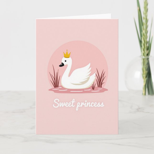 Sweet Princess Swan Card (Front)