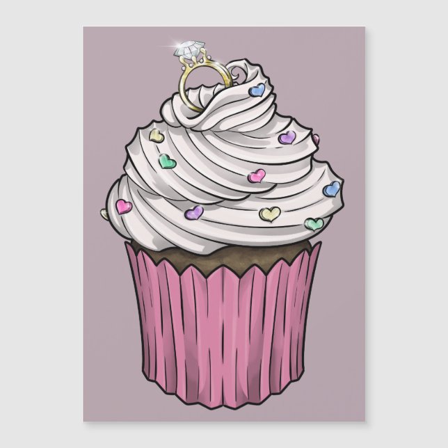Sweet Proposal Cupcake Magnetic Invitation (Front)