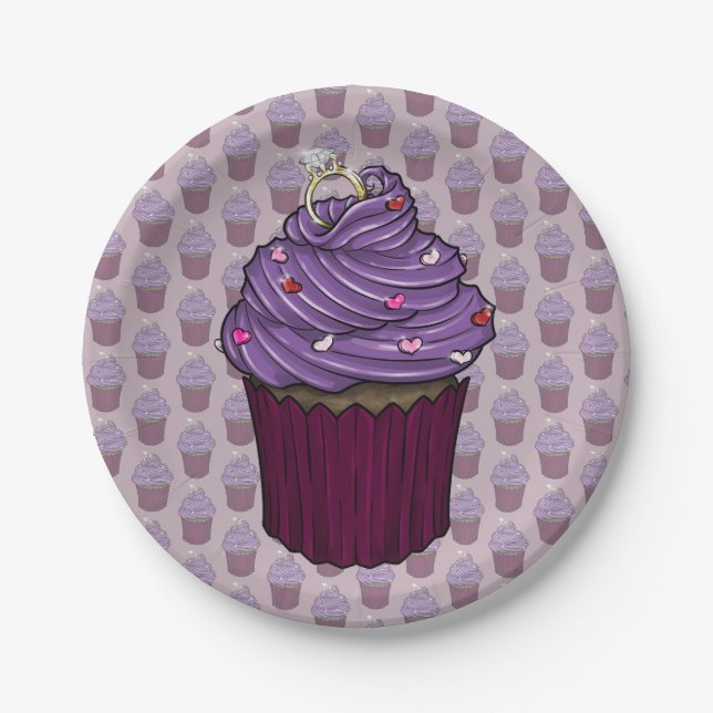 Sweet Proposal Cupcake Paper Plate (Front)