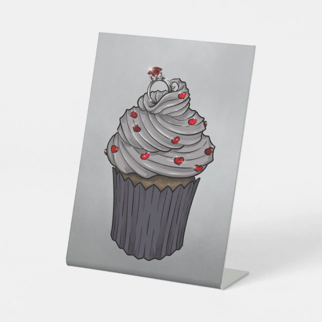 Sweet Proposal Cupcake Pedestal Sign (Front)