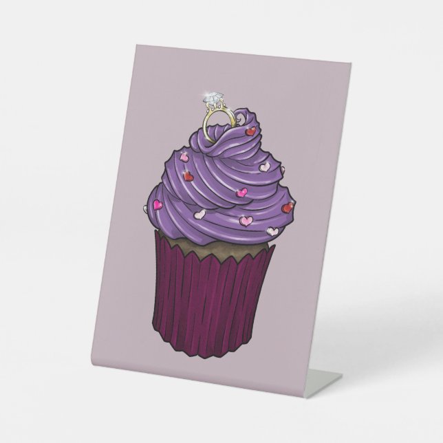 Sweet Proposal Cupcake Pedestal Sign (Front)