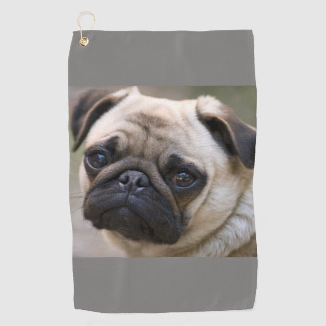 Sweet Pug Face Golf Towel (Front)