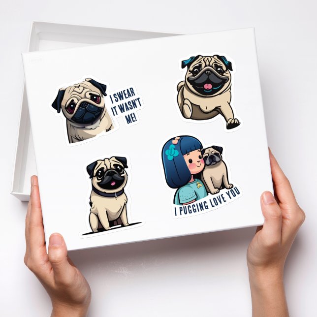 Sweet Pug Stickers Set (Creator Uploaded)