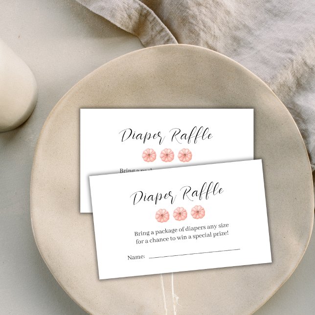 Sweet Pumpkin Baby Shower Diaper Raffle  Enclosure Card (Sweet Pumpkin Baby Shower Diaper Raffle Enclosure Card)