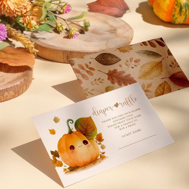 Sweet Pumpkin Fall Baby Shower diaper raffle Enclosure Card (Get a sprinkle of autumn magic to your celebration.)