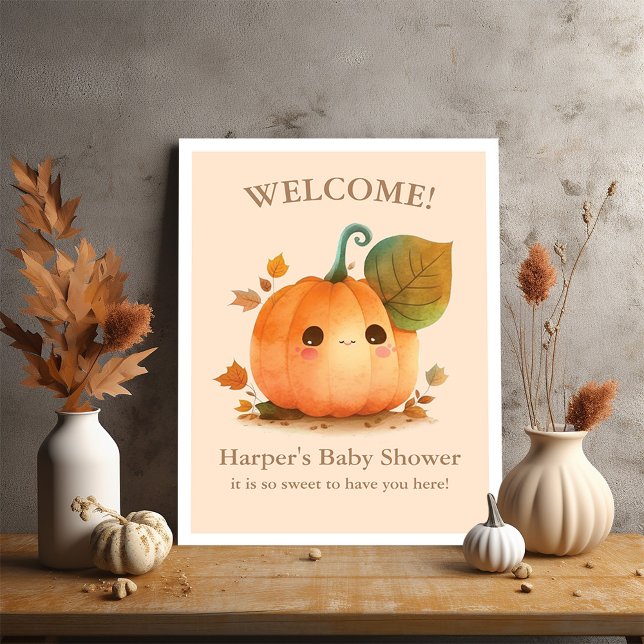 Sweet Pumpkin Fall Baby Shower Poster (Get ready to "squash" the ordinary and embrace the extraordinary with our Fall Baby Shower theme! )