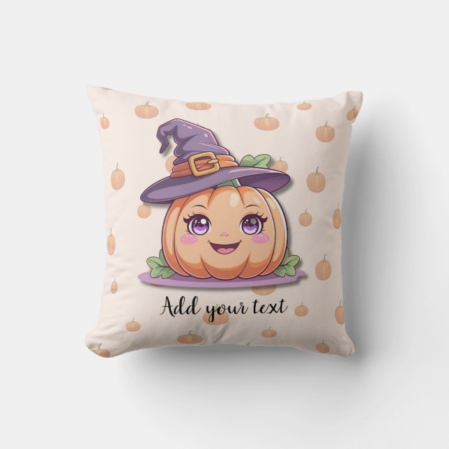 Sweet Pumpkin Magic – Halloween Throw Pillow (Front)