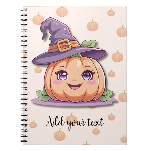 Sweet Pumpkin Magic – Personalised Halloween Noteb Notebook (Front)