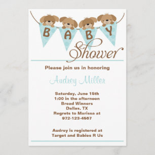 Sweet puppy baby shower Invitations